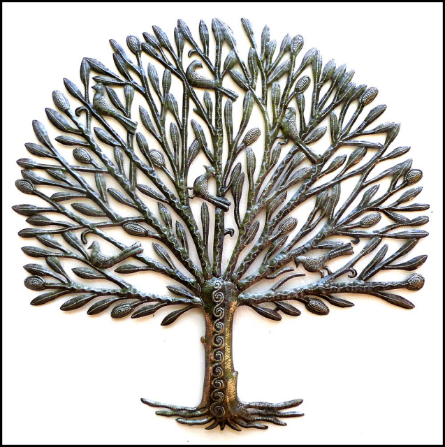 Metal Art Tree Wall Hanging, Metal Art, Haitian Metal Art, Recycled Steel Drum